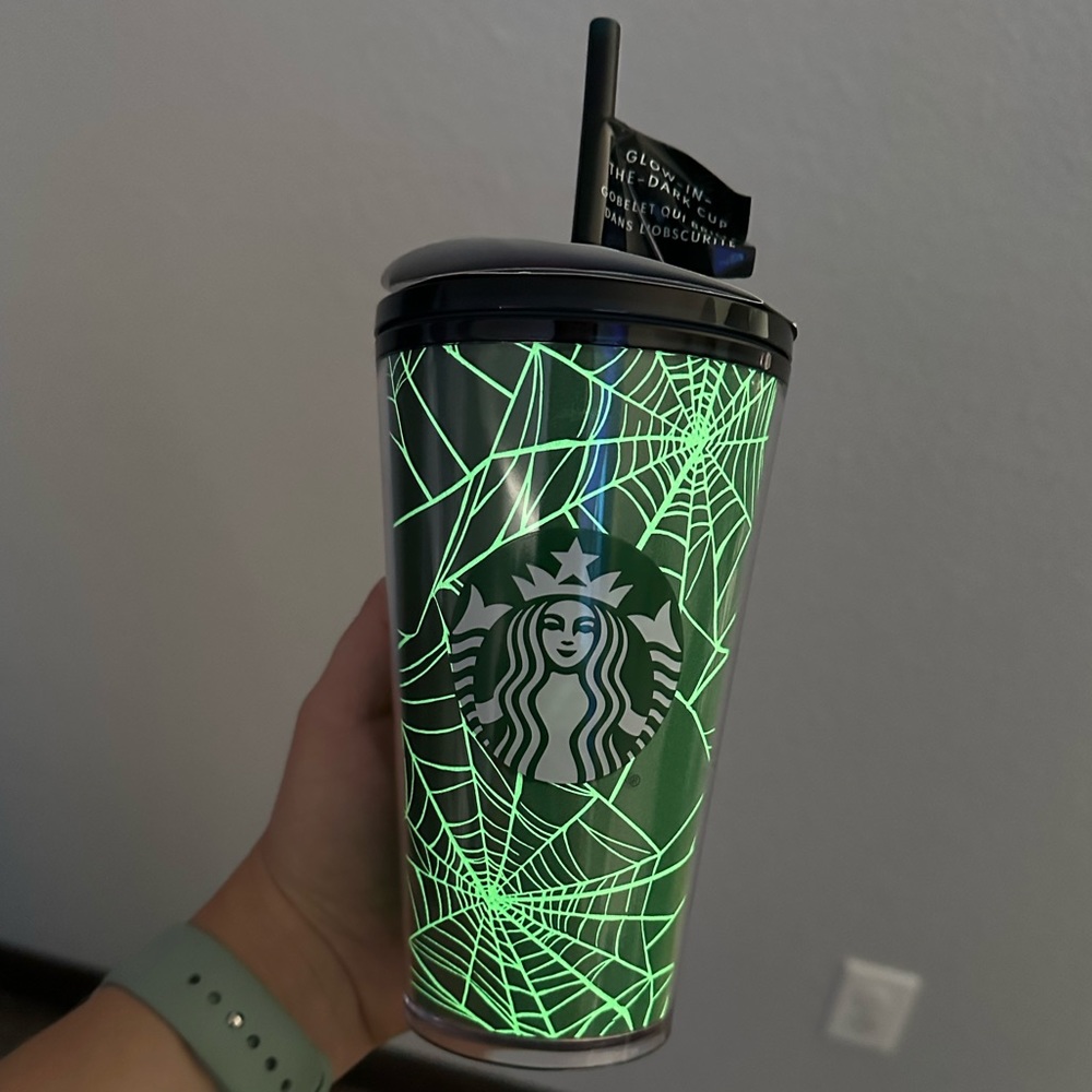 Starbucks Glow in the Dark Spiderweb Cold Cup with Stickers